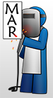 cartoon welder guy created for MAR Welding