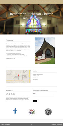 Redeemer Lutheran site screenshot