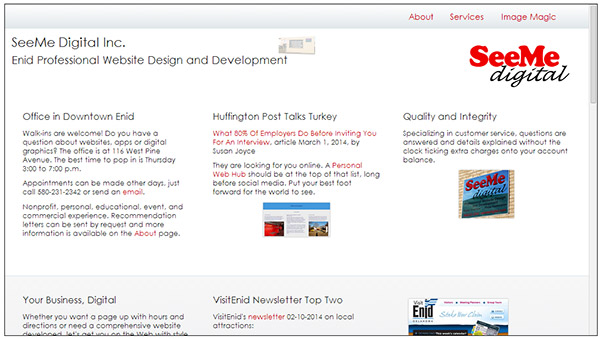 SeeMe Digital custom responsive website screen shot 3200 pixels wide